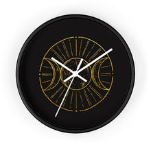 Load image into Gallery viewer, Black Wall Clock design with the moon by BRUJA 
