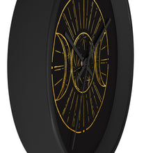 Load image into Gallery viewer, Black Wall Clock design with the moon by BRUJA 
